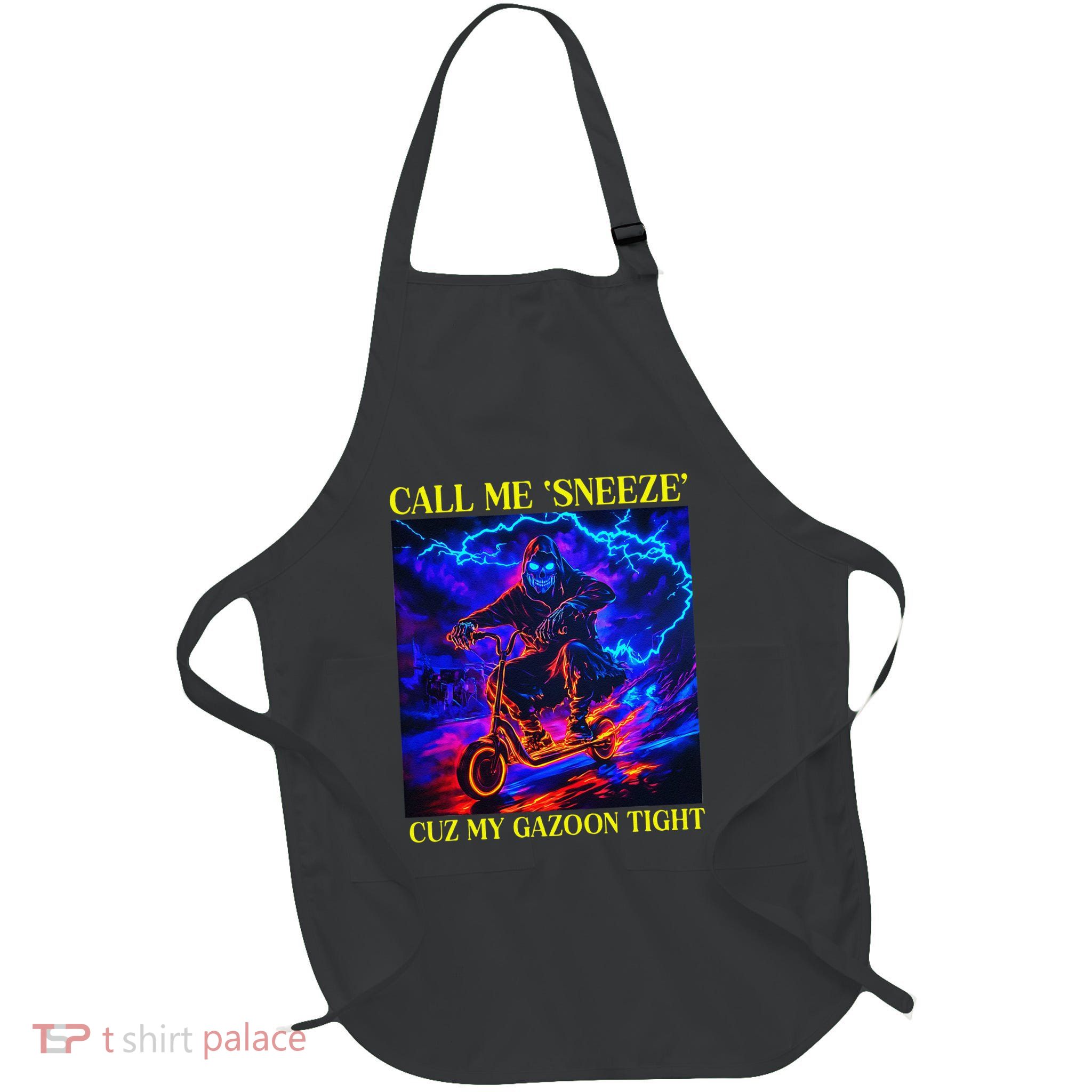 Cringe Hard Skeleton Funny Oddly Specific Full-Length Apron With Pockets