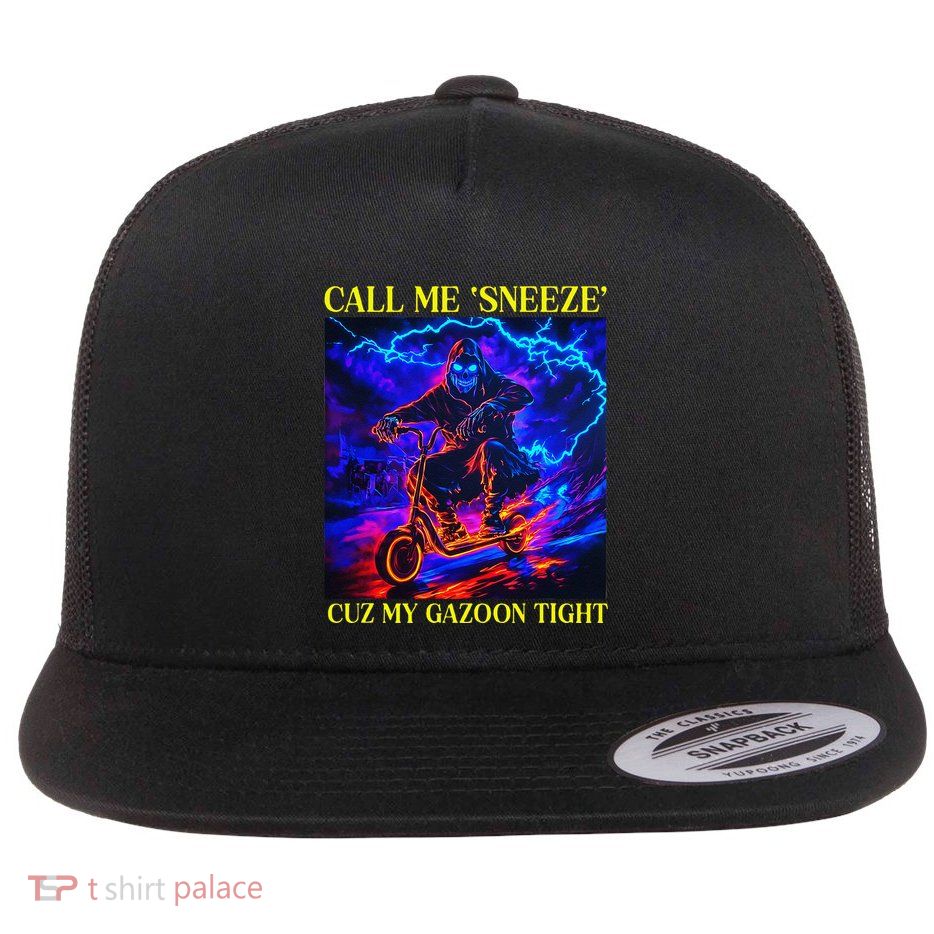 Cringe Hard Skeleton Funny Oddly Specific Flat Bill Trucker Hat