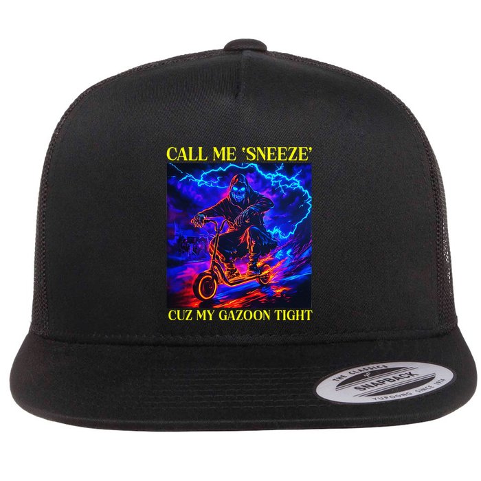Cringe Hard Skeleton Funny Oddly Specific Flat Bill Trucker Hat