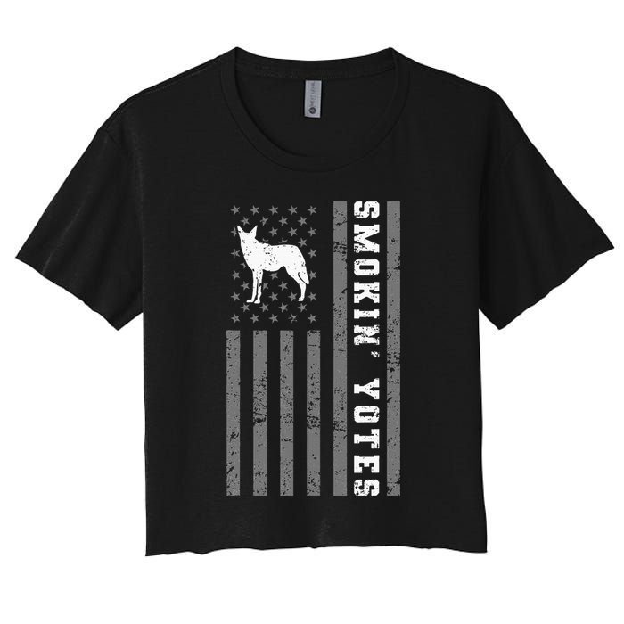 Coyote Hunting Smokin Yotes Women's Crop Top Tee