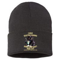 Cat Have Selective Hearing You Didnt Make Cut Funny Sustainable Knit Beanie