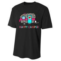 Camper Happy Summer Camp Camping Leopard Funny Glamping Performance Sprint T-Shirt