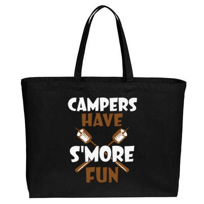 Campers Have Smore Fun Campfire Camping Gift Cotton Canvas Jumbo Tote