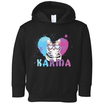 Cat Heart Shape Funny Gifts For Girl Women Karma Toddler Hoodie