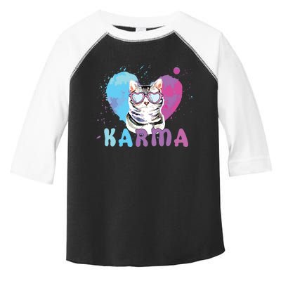 Cat Heart Shape Funny Gifts For Girl Women Karma Toddler Fine Jersey T-Shirt