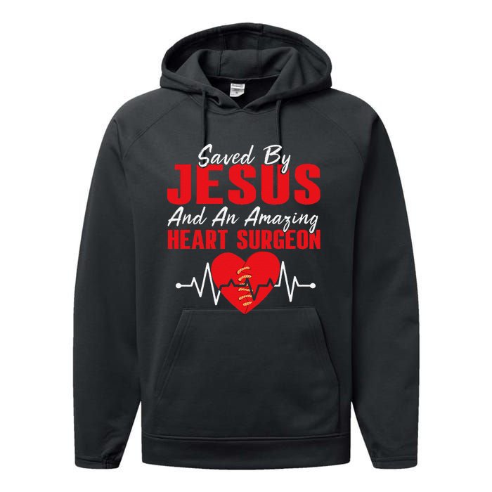 Cool Heart Surgery For Heart Cardiac Rehab Jesus Performance Fleece Hoodie