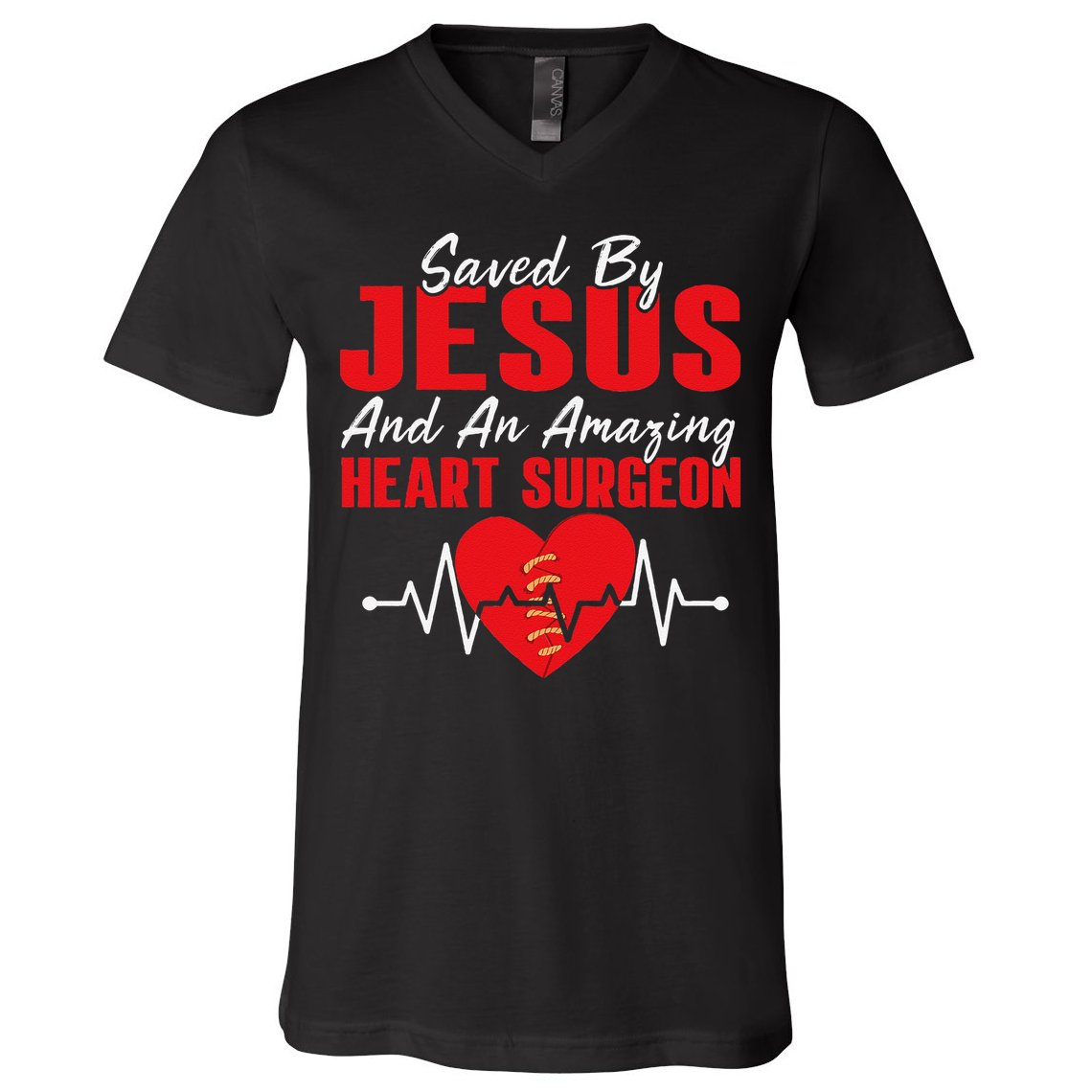 Cool Heart Surgery For Heart Cardiac Rehab Jesus V-Neck T-Shirt