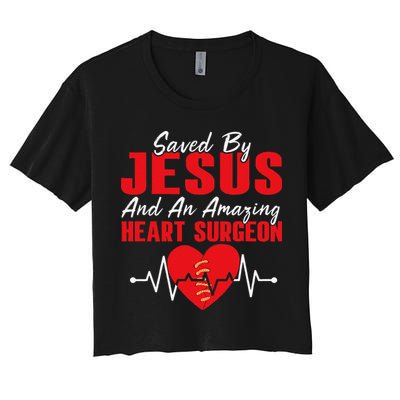 Cool Heart Surgery For Heart Cardiac Rehab Jesus Women's Crop Top Tee