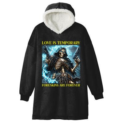 Cringe Hard Skeleton Meme Funny Foreskin Hooded Wearable Blanket