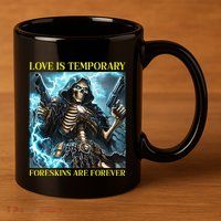 Cringe Hard Skeleton Meme Funny Foreskin 11oz C Handle Ceramic Mug