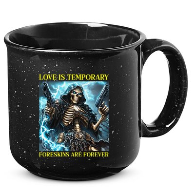 Cringe Hard Skeleton Meme Funny Foreskin 15oz Campfire Ceramic Mug