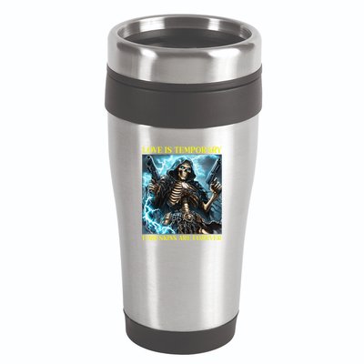 Cringe Hard Skeleton Meme Funny Foreskin 16oz Travel Tumbler