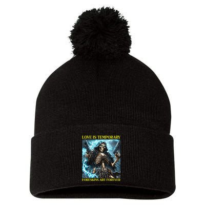 Cringe Hard Skeleton Meme Funny Foreskin Pom Pom 12in Knit Beanie