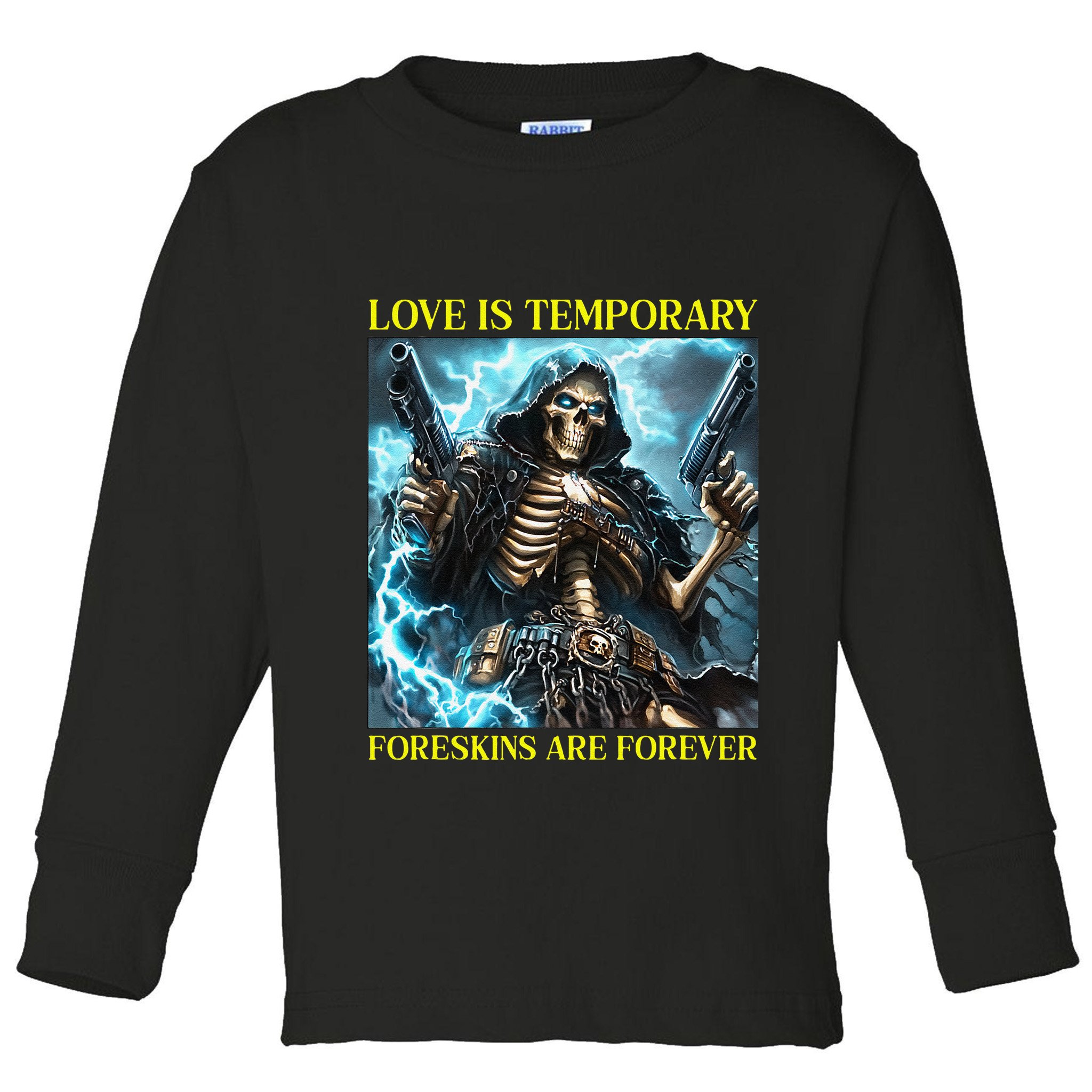 Cringe Hard Skeleton Meme Funny Foreskin Toddler Long Sleeve Shirt