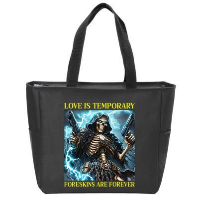 Cringe Hard Skeleton Meme Funny Foreskin Zip Tote Bag