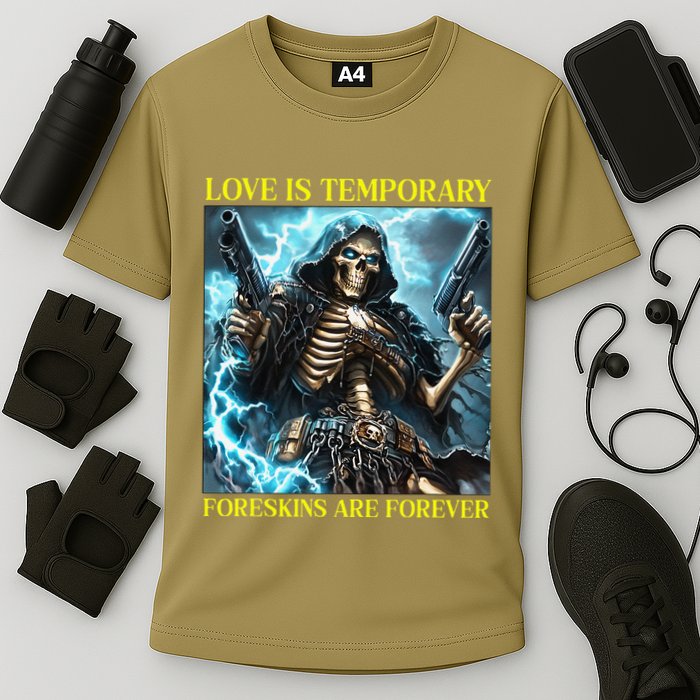 Cringe Hard Skeleton Meme Funny Foreskin Cooling Performance Crew T-Shirt