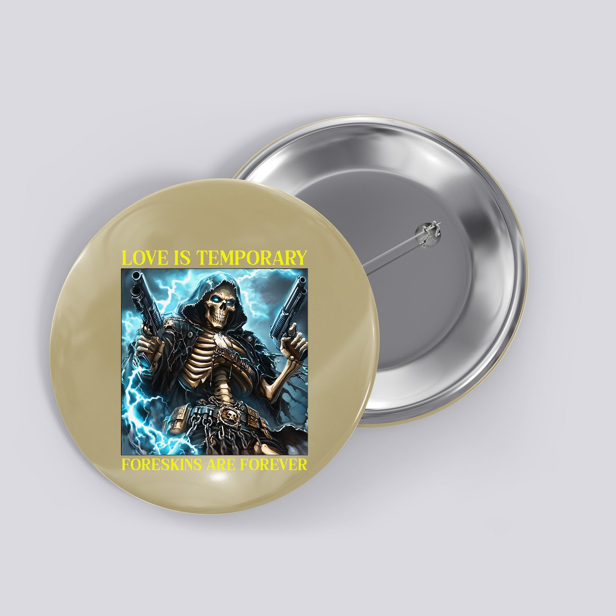 Cringe Hard Skeleton Meme Funny Foreskin Button