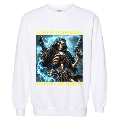 Cringe Hard Skeleton Meme Funny Foreskin Garment-Dyed Sweatshirt