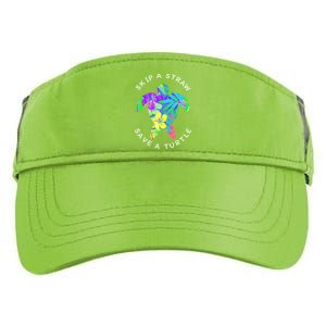 Cool Hawaiian Skip A Straw Save A Turtle Gift Adult Drive Performance Visor