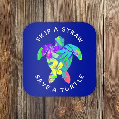 Cool Hawaiian Skip A Straw Save A Turtle Gift Coaster