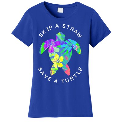 Cool Hawaiian Skip A Straw Save A Turtle Gift Women's T-Shirt