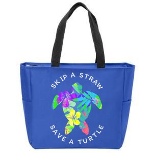 Cool Hawaiian Skip A Straw Save A Turtle Gift Zip Tote Bag