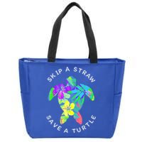 Cool Hawaiian Skip A Straw Save A Turtle Gift Zip Tote Bag