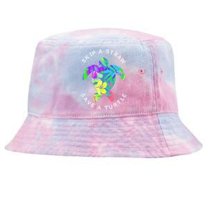 Cool Hawaiian Skip A Straw Save A Turtle Gift Tie-Dyed Bucket Hat