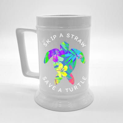 Cool Hawaiian Skip A Straw Save A Turtle Gift Beer Stein