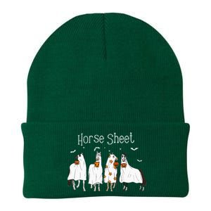 Cute Horse Sheet Spooky Season Ghost Horse Halloween Costume Knit Cap Winter Beanie