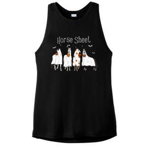 Cute Horse Sheet Spooky Season Ghost Horse Halloween Costume Ladies PosiCharge Tri-Blend Wicking Tank