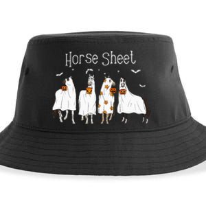 Cute Horse Sheet Spooky Season Ghost Horse Halloween Costume Sustainable Bucket Hat