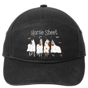 Cute Horse Sheet Spooky Season Ghost Horse Halloween Costume 7-Panel Snapback Hat