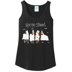 Cute Horse Sheet Spooky Season Ghost Horse Halloween Costume Ladies Essential Tank