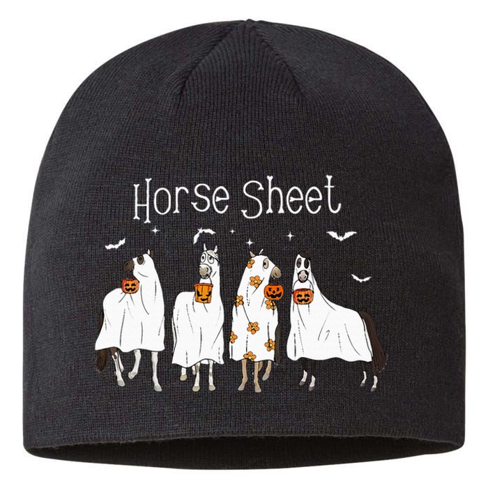 Cute Horse Sheet Spooky Season Ghost Horse Halloween Costume Sustainable Beanie