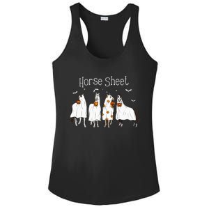 Cute Horse Sheet Spooky Season Ghost Horse Halloween Costume Ladies PosiCharge Competitor Racerback Tank