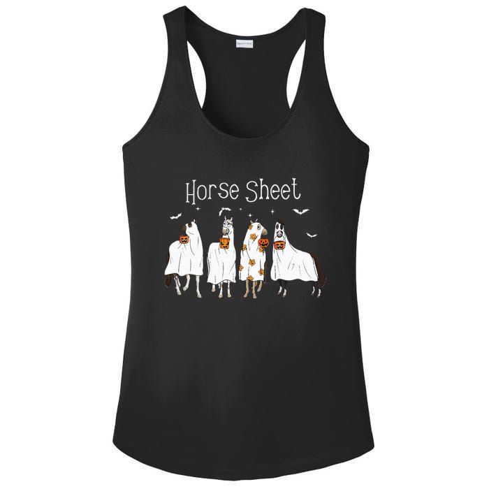 Cute Horse Sheet Spooky Season Ghost Horse Halloween Costume Ladies PosiCharge Competitor Racerback Tank