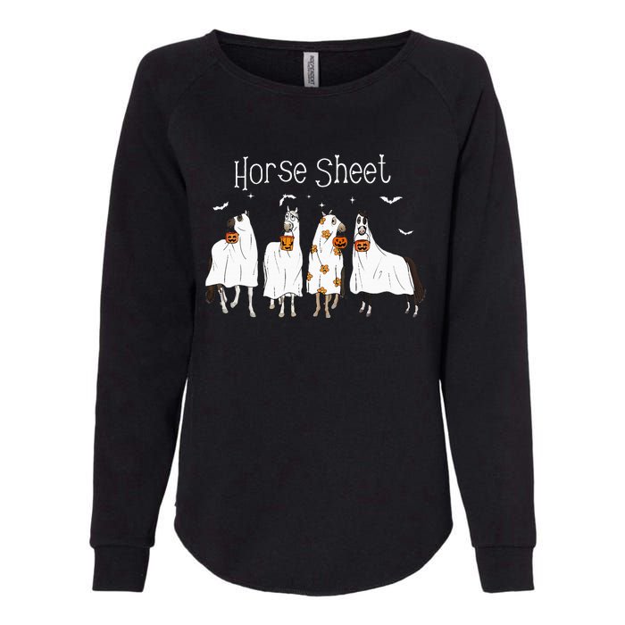 Cute Horse Sheet Spooky Season Ghost Horse Halloween Costume Womens California Wash Sweatshirt