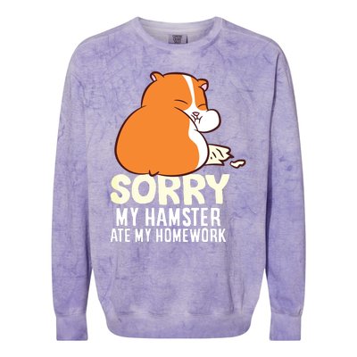 Cute Hamster School My Hamster Ate My Homework Colorblast Crewneck Sweatshirt