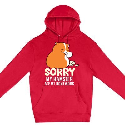 Cute Hamster School My Hamster Ate My Homework Premium Pullover Hoodie