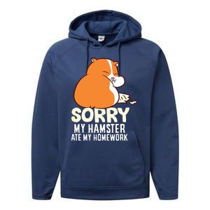 Cute Hamster School My Hamster Ate My Homework Performance Fleece Hoodie