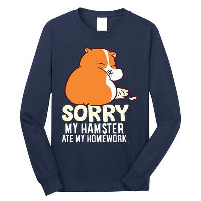 Cute Hamster School My Hamster Ate My Homework Long Sleeve Shirt