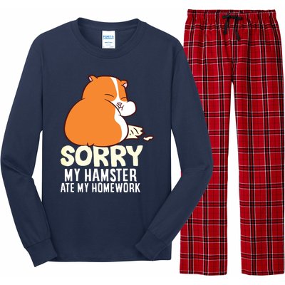 Cute Hamster School My Hamster Ate My Homework Long Sleeve Pajama Set