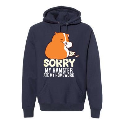 Cute Hamster School My Hamster Ate My Homework Premium Hoodie