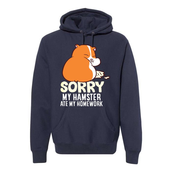 Cute Hamster School My Hamster Ate My Homework Premium Hoodie