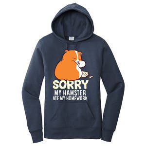 Cute Hamster School My Hamster Ate My Homework Women's Pullover Hoodie