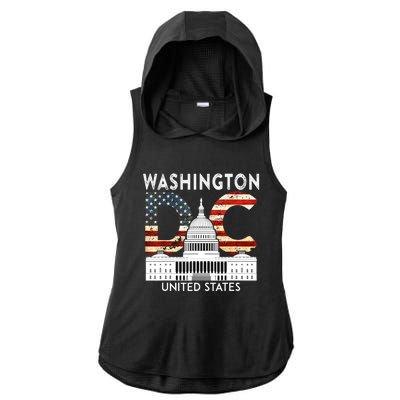 Capitol Hill Souvenir Gift Washington DC Ladies PosiCharge Tri-Blend Wicking Draft Hoodie Tank