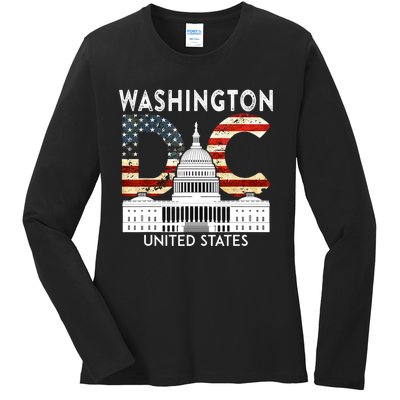 Capitol Hill Souvenir Gift Washington DC Ladies Long Sleeve Shirt