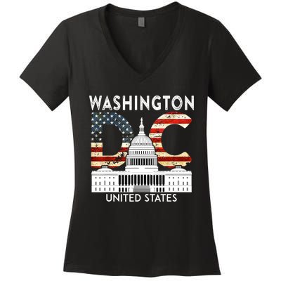 Capitol Hill Souvenir Gift Washington DC Women's V-Neck T-Shirt