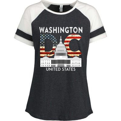 Capitol Hill Souvenir Gift Washington DC Enza Ladies Jersey Colorblock Tee